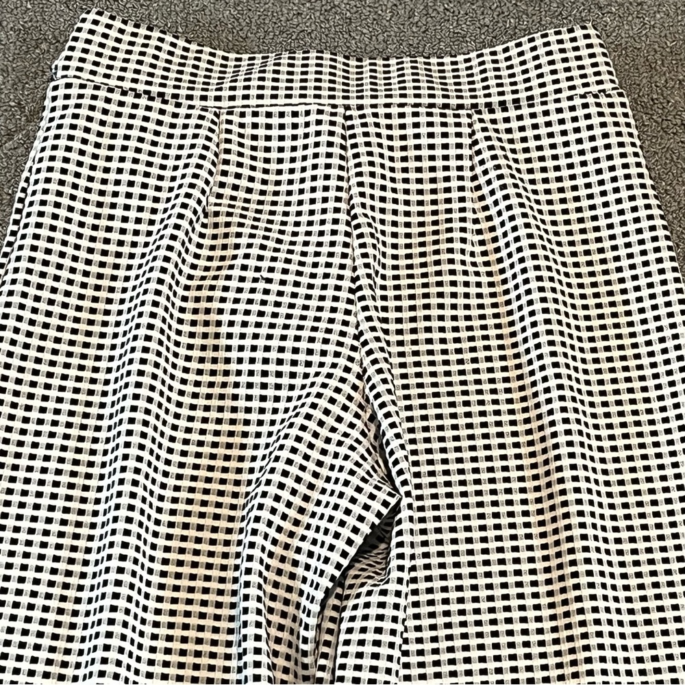 Maeve by Anthropologie Pants Womens Medium Black White The Colette Wide Leg Crop - Picture 8 of 9